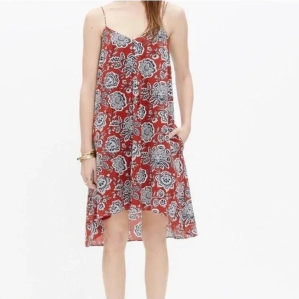 Madewell silk trapeze cami dress in Italian floral